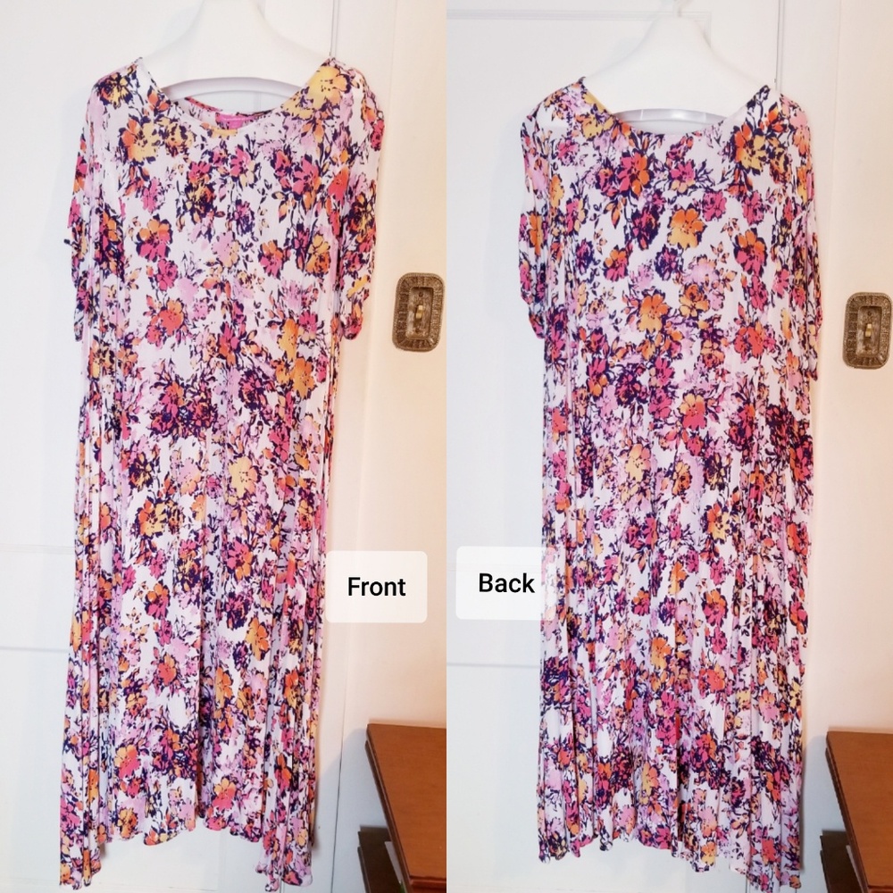 3X (30-32W) Maxi Crinkle Dress